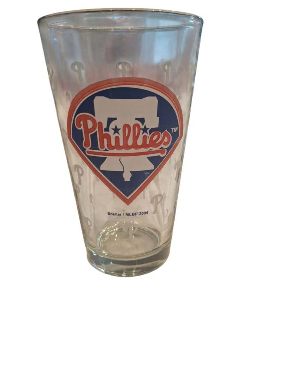 2006 Philadelphia Phillies Pint Glass Boelter MLB Baseball Logo Barware 16oz